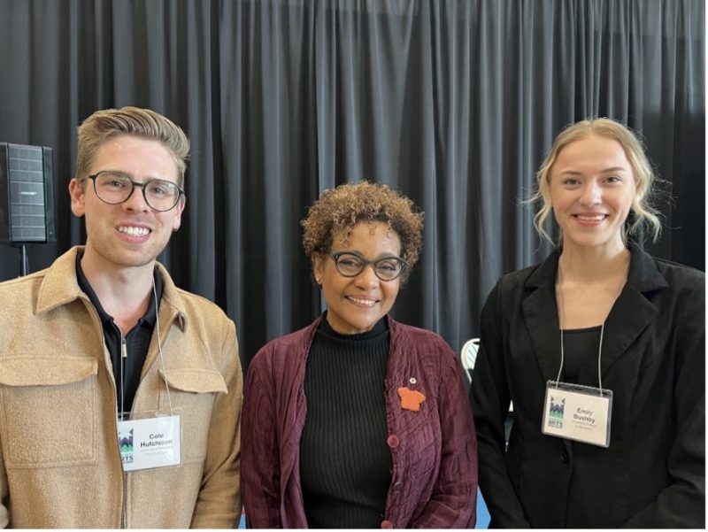Cole Hutchison (2L), The Right Honourable Michaëlle Jean, and UCN student Emily Bushby 