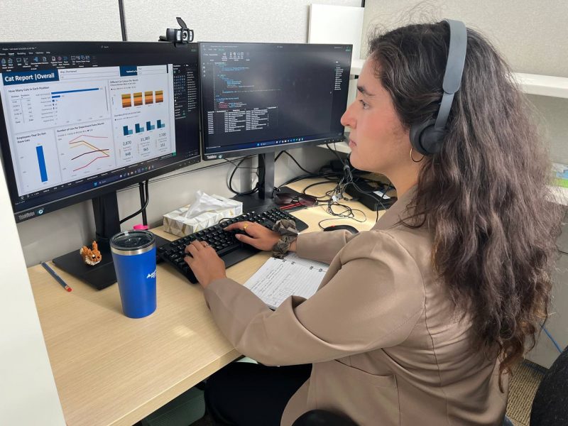 A person working in front of a computer