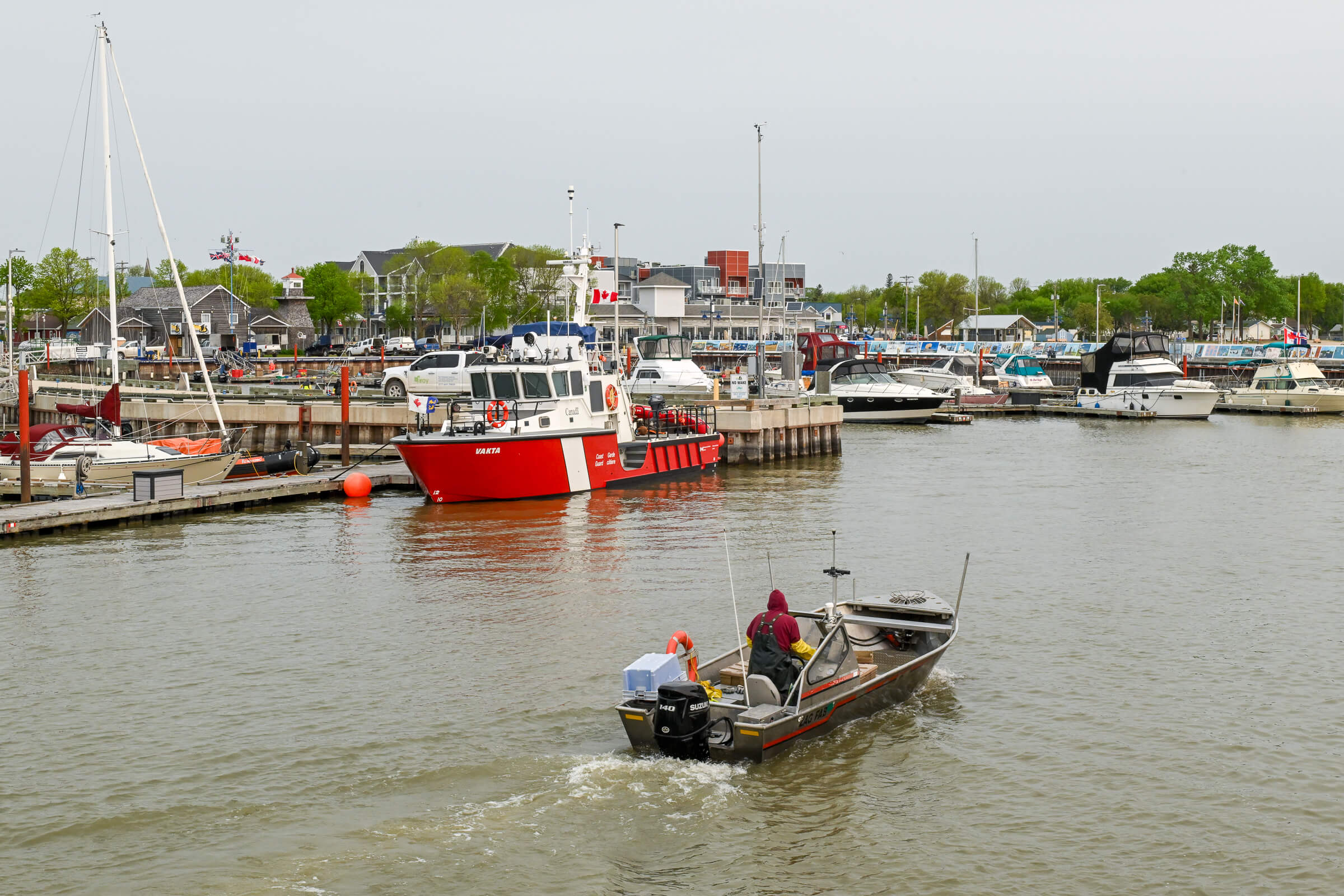 The MV Namao launches from the harbour in Gimli, Man., home to a fishing industry and the largest Icelandic settlement outside of Iceland.
