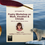 Infographic for the Poetry Workshop on Work, Vocation and Climate