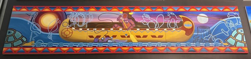 mural depicting Indigenous creation story