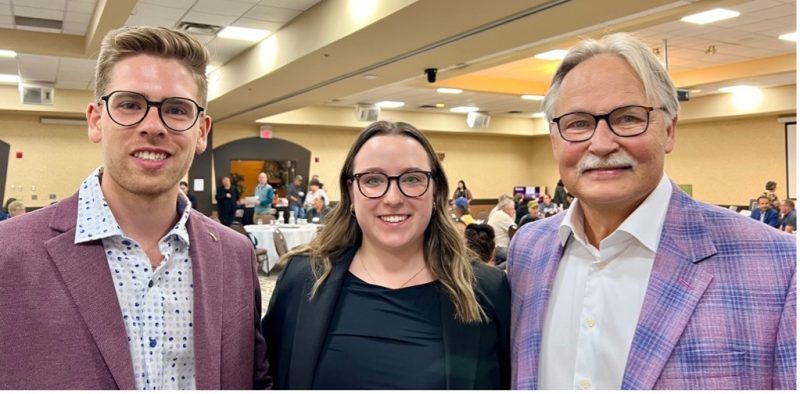 Cole Hutchison (2L), Rachael Buchwald (2L), Master of Ceremonies Michael McMullen