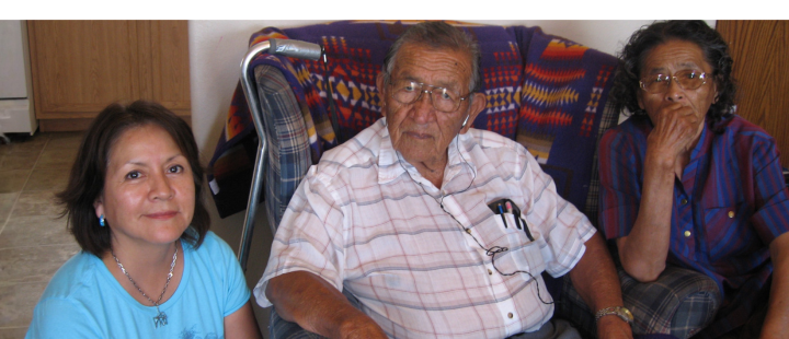 Three people in an interview.