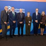 2025 Emeriti recipients with Chancellor Dave Angus and President Michael Benarroch