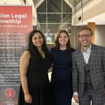 Left to right: Apara Grace, Marianna Pozdirca, and Brett Williams attended the Christian Legal Fellowship (CLF) National Conference in Mississauga, Ontario in September.