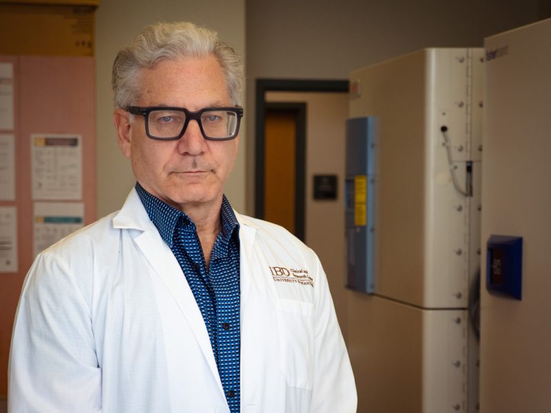 Dr. Charles Bernstein in his UM lab.
