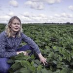 Dr Yvonne Lawley in a soy field