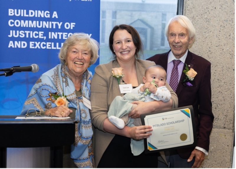 Sandra and Jim Pitblado congratulate Dean’s Honour Roll student Cori Lee. Little ones always welcome!