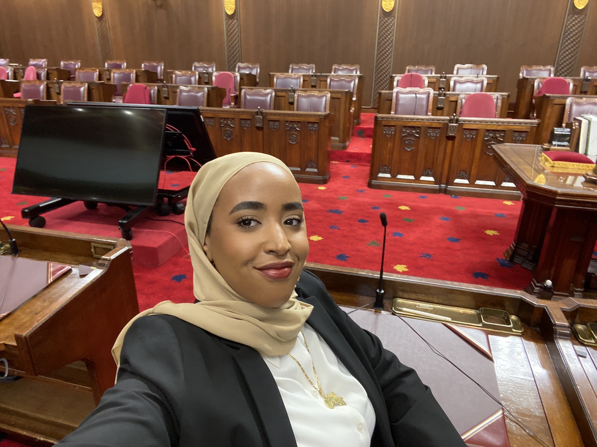 UM student Reem Elmahi in the House of Commons.