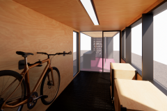 Interior rendering of the Bike Lab.