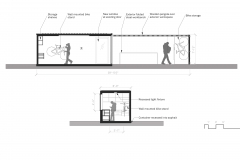 Section drawing of the Bike Lab.