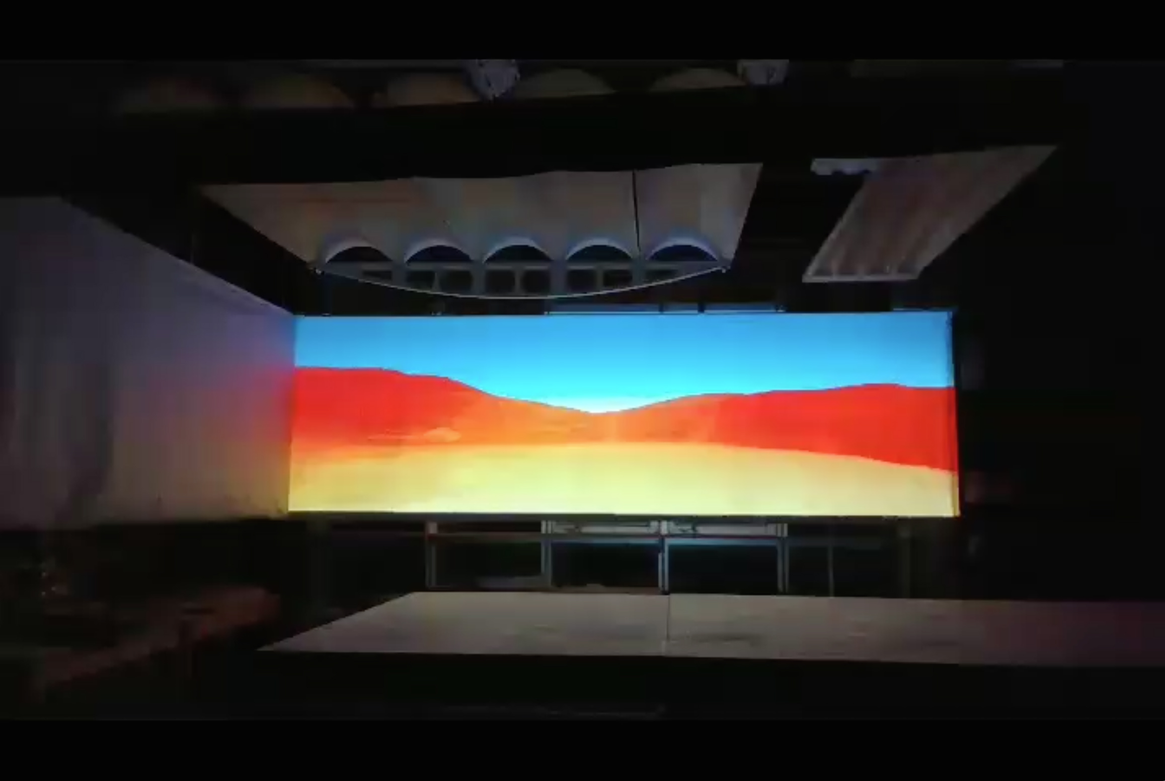 "16 Trajectories" video installation in C.A.S.T. by Lawrence Bird.