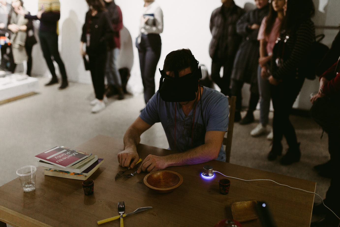 "Temporal Lines" VR Installation by Ryan Stec and Jorge Rivera (Carleton University). Photo: Janine Kropla.
