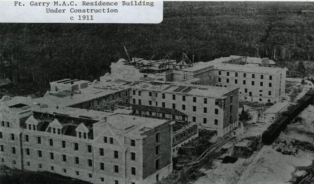 Tache Hall under construction, c. 1911.