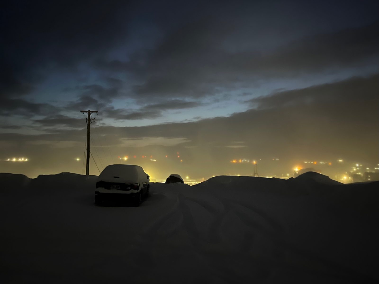 Blizzard, seen from Astro Hill in Iqaluit.