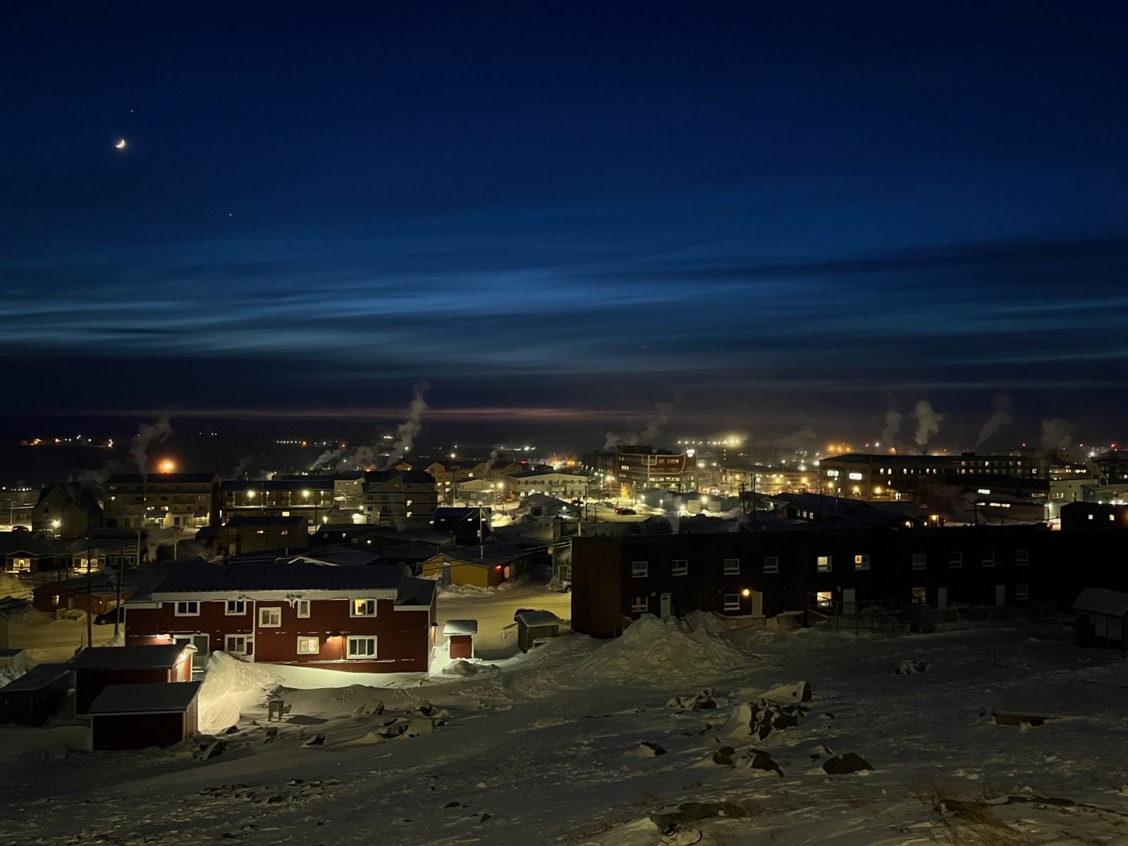 A Winter’s night over Iqaluit, seen from Astro Hill.