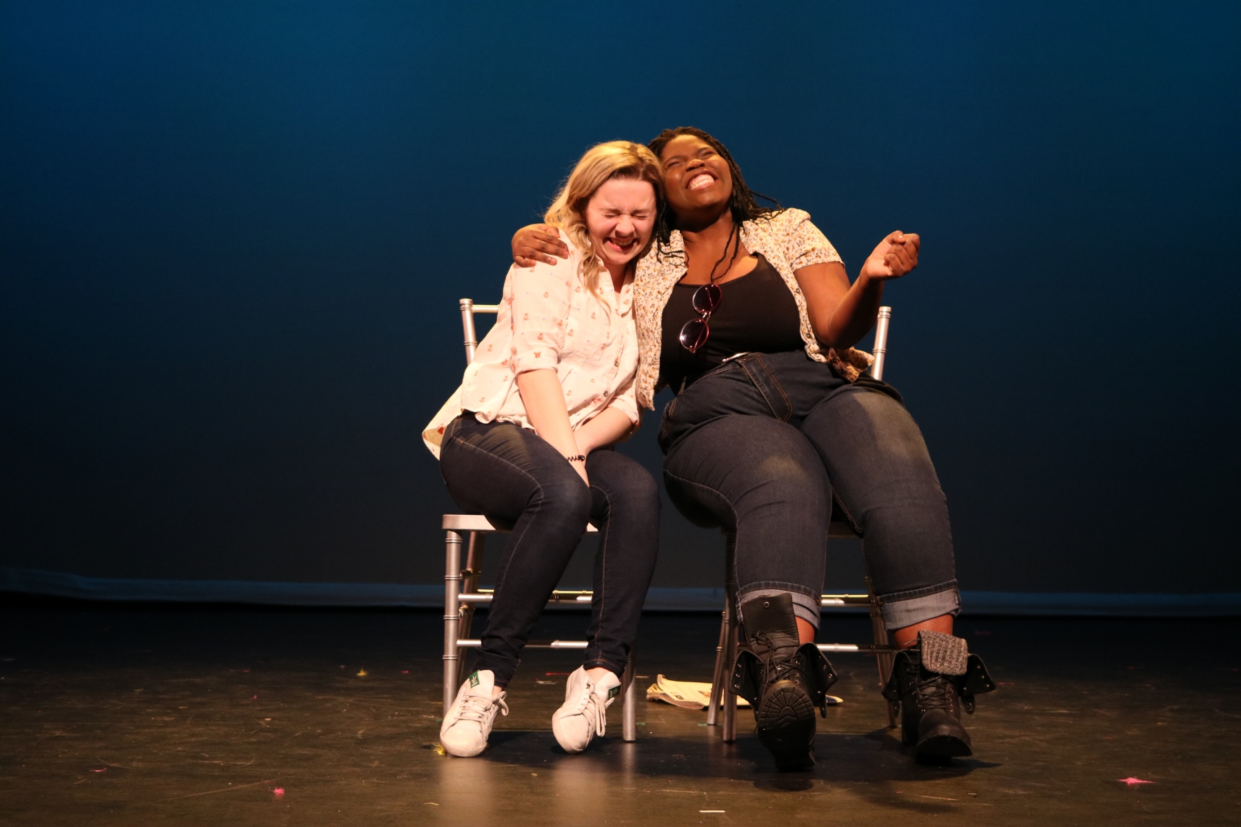 Students perform a duet in musical theatre
