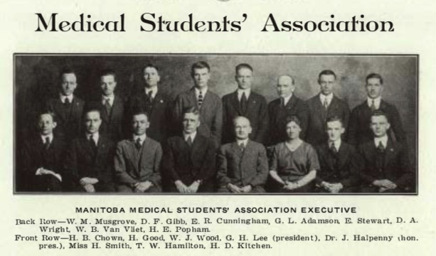 Chown on the Medical Students' Association, 1921.