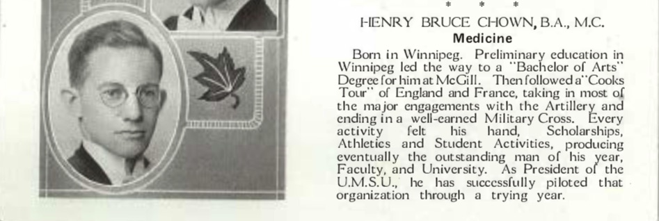 UM Yearbook entry from 1922.