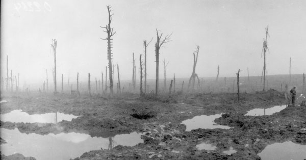 Passchendaele, November 1917. Credit:  William Rider/Canada. Dept. of National Defence/Library and Archives Canada/PA-040140.