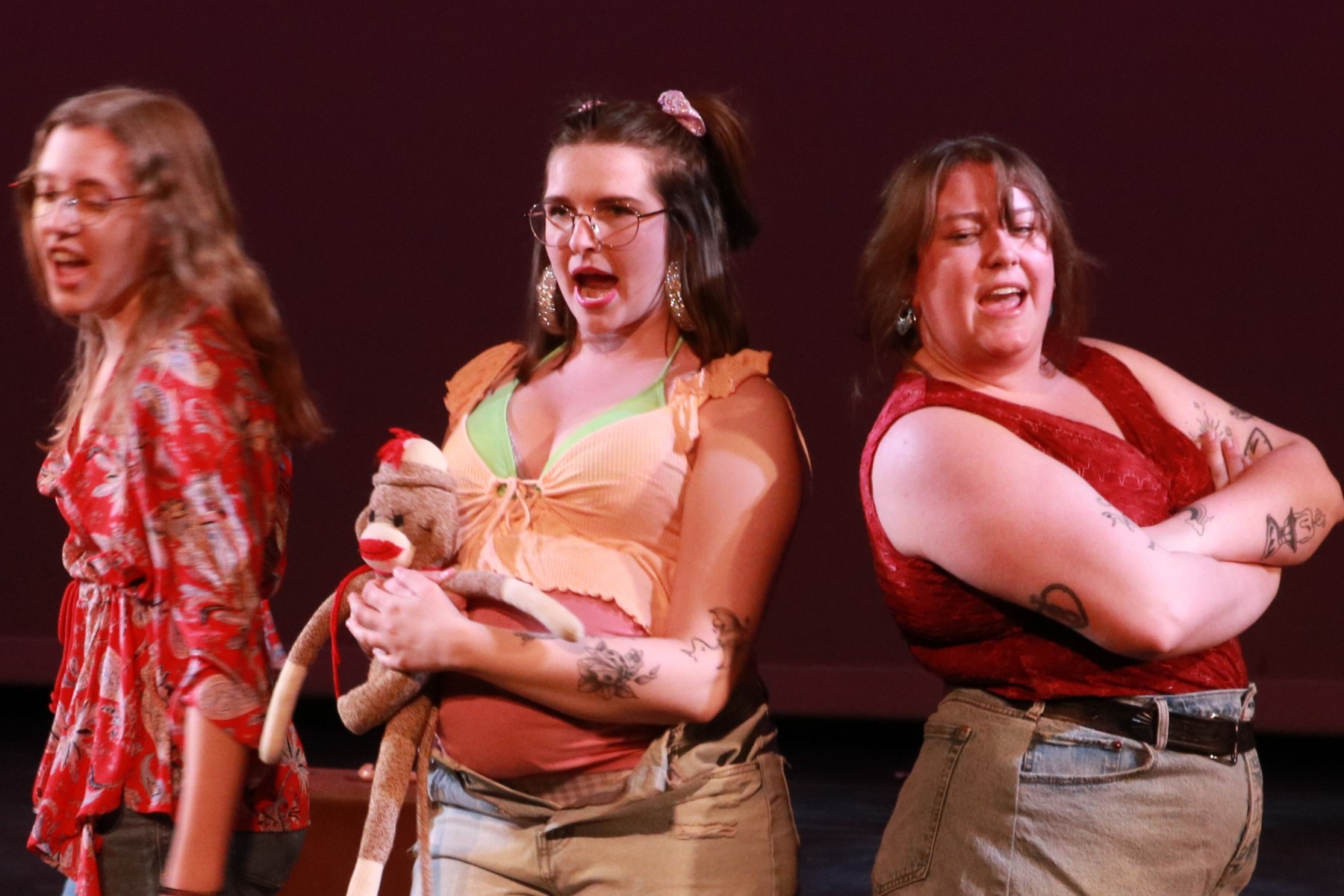 Holly Laninga performs with  Jessa Korving and Lauren Fehr in a scene from \"The Great American Trailer Park Musical.\"