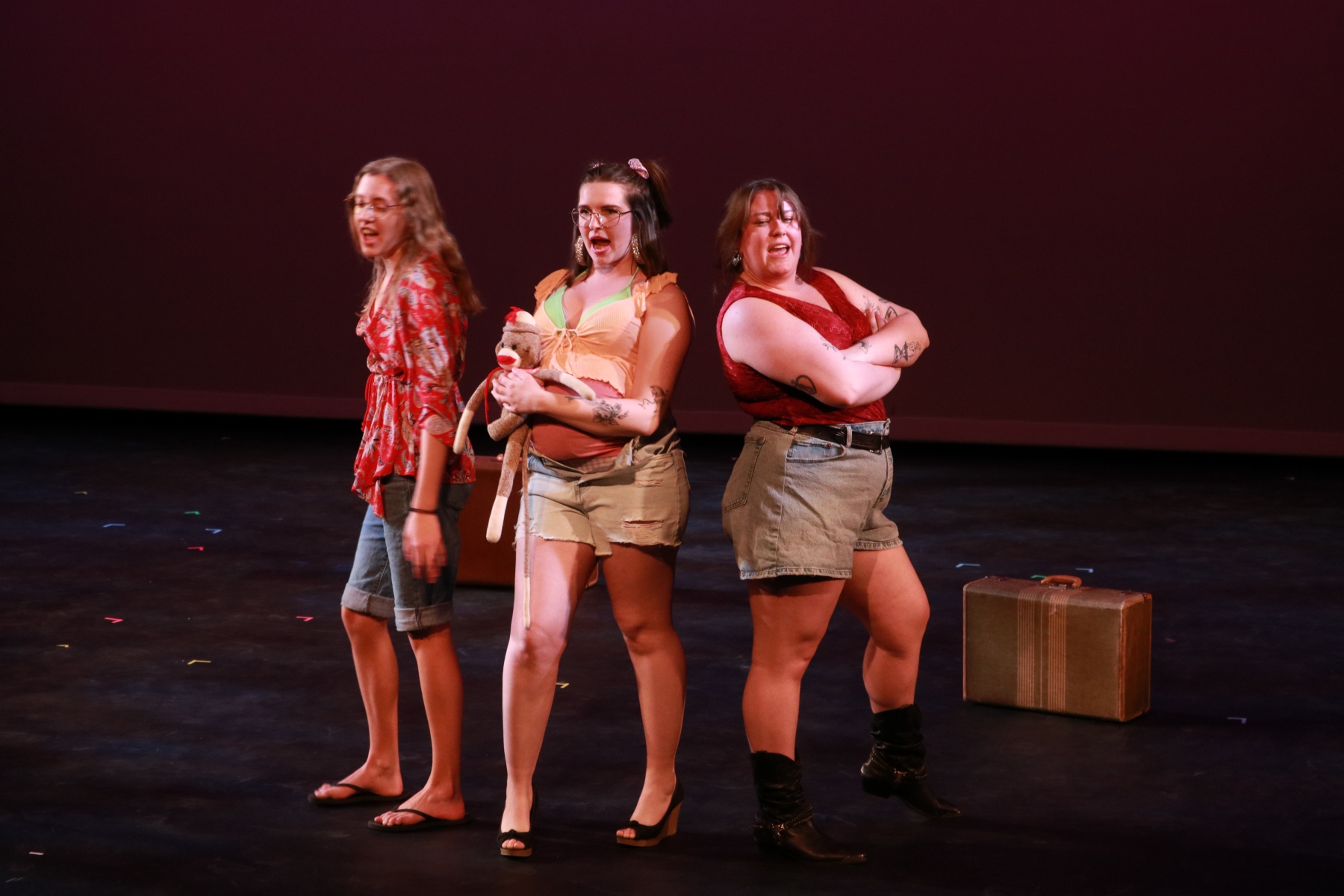 Holly Laninga performs with  Jessa Korving and Lauren Fehr in a scene from "The Great American Trailer Park Musical."