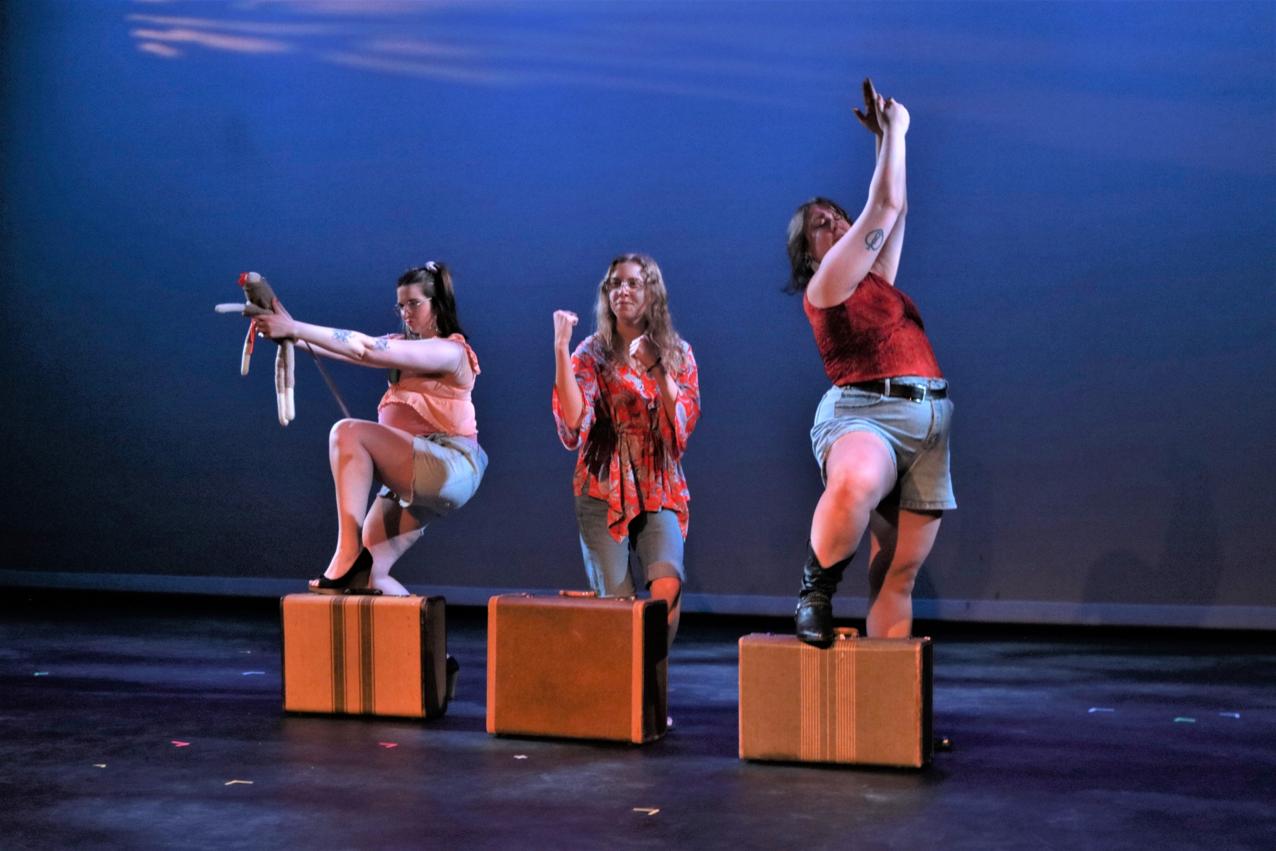 Holly Laninga performs with  Jessa Korving and Lauren Fehr in a scene from "The Great American Trailer Park Musical."