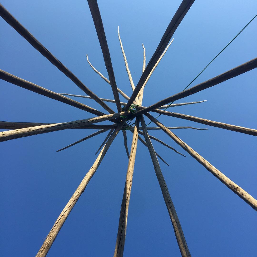 There are 13 poles that make up the structure of the teepee. Each pole has a specific teaching. The teepee is a woman's teaching and was traditionally constructed by a woman. Unless, a woman asked a male, for assistance. By this request, he was obligated, to assist her and her family. In First Nation Cultural, men took lead from the women of the tribe. In most tribes, Chiefs sought advice from the grandmothers, before making a decision. Where as, in the dominant western culture, woman were suppressed to take lead from their men counterparts.