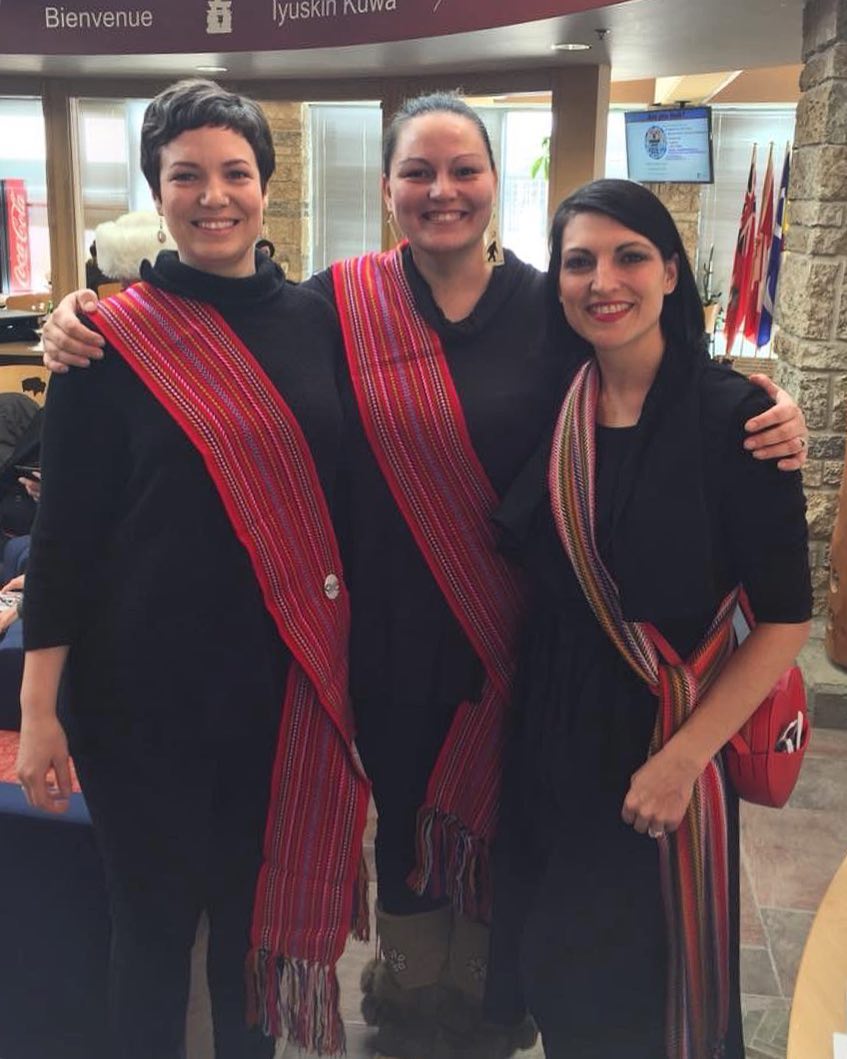 Happy Louis Riel Day @umanitoba campus! We hope you are enjoying the long weekend with your family and/or friends. Empowered Métis female leaders Jenna Vandal, Charlene Hallett, & Laura Forsythe proudly wearing their Métis sashes. #umIndigenous #umanitoba #umstudent #LouisRielDay