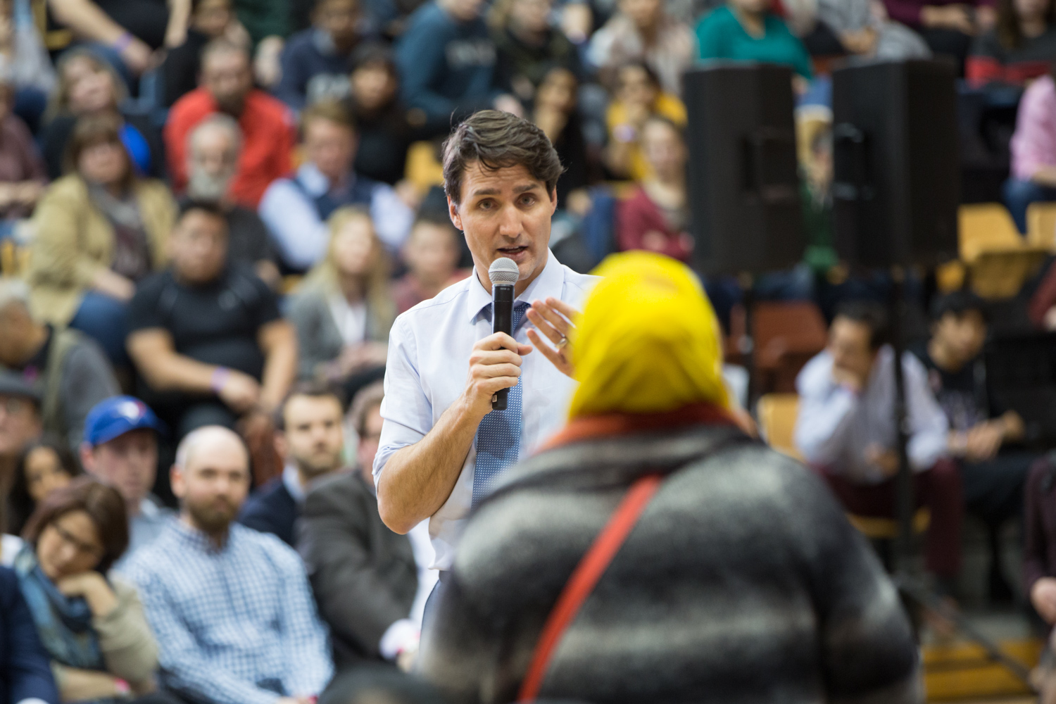 Trudeau responds on Jan. 31, 2018. // Photo from Mike Latschislaw