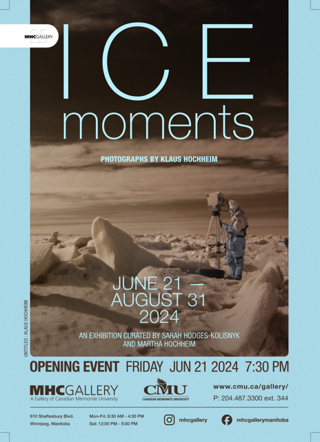 Poster for upcoming exhibit showing art taken in the Arctic